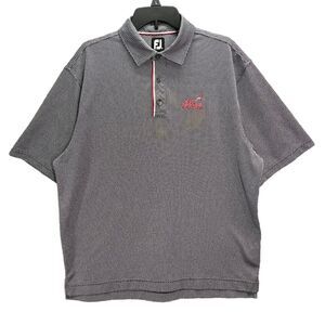 FootJoy Golf Polo Mens‎ XL Blue White Geometric Shirt The General Eagle Ridge CC